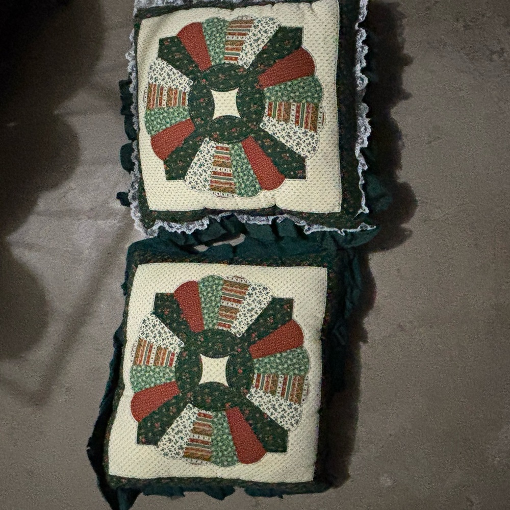 Festive Green and Red Holiday Cushions